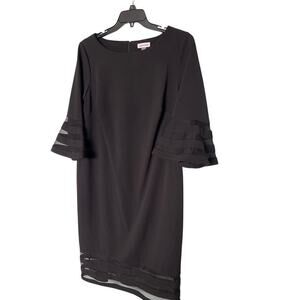 Calvin Klein Elegant Women’s Black Bell Sleeve Dress Size 16W.